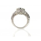  0.52 Cts. 18K White Gold Half Way Diamond Halo Engagement Ring Setting